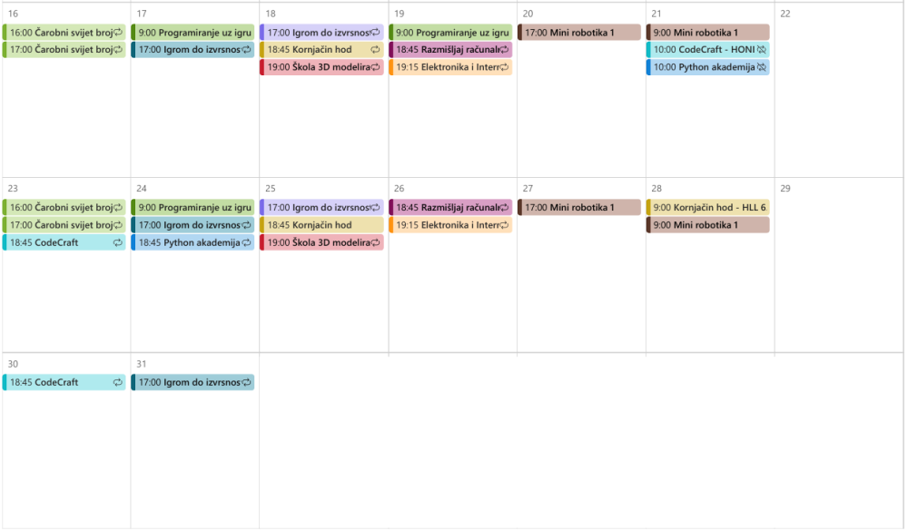 Kalendar radionica projekta ITEO 2.0 u ožujku 2026. godine.