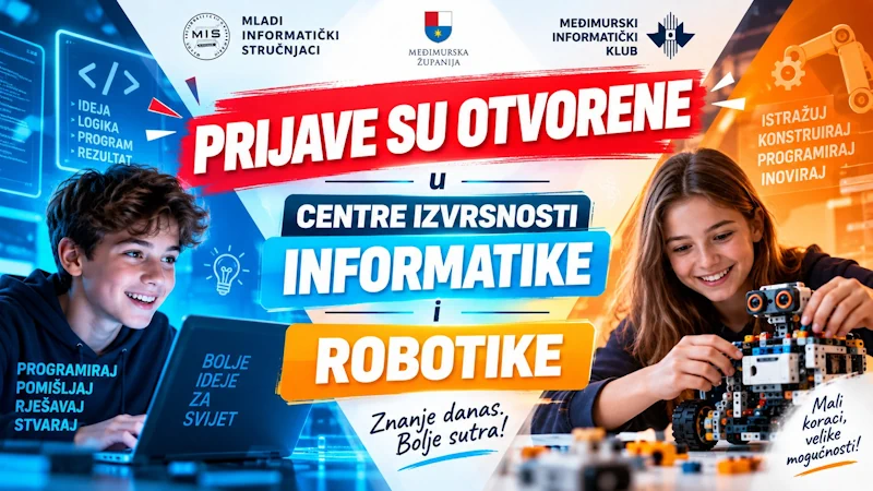 PRIJAVE SU OTVORENE: Centri izvrsnosti informatike i robotike Međimurske županije